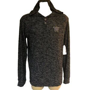 New WASHINGTON HUSKIES Men's Gray Athletic Hoodie Logo Hooded Sweater L